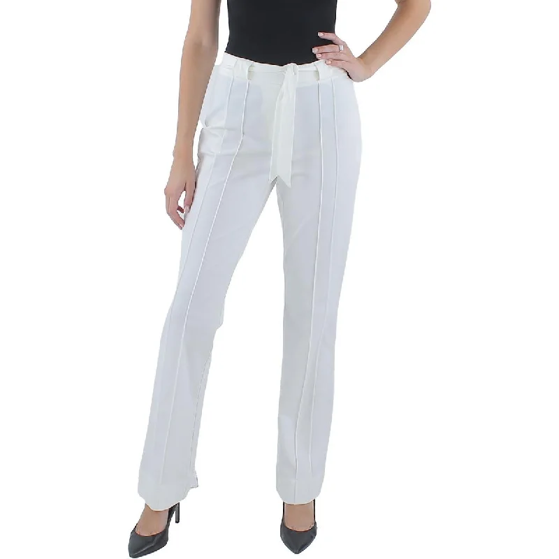 Price Cut Donna Karan Womens High Rise Pintuck Straight Leg Pants