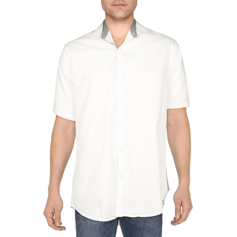 Lowest Prices Galaxy Mens Collared Short Sleeve Button-Down Shirt