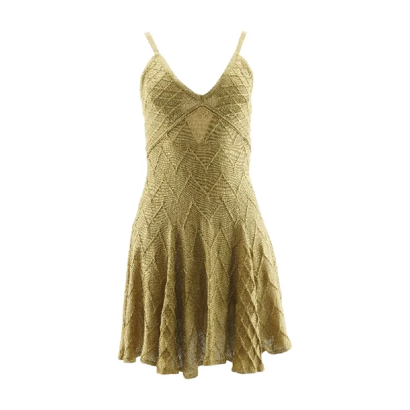 Can't Miss Gold Solid Midi Dress