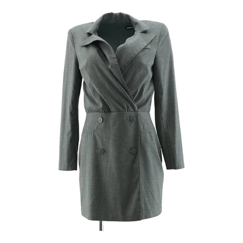 Final Sale Gray Solid Midi Dress