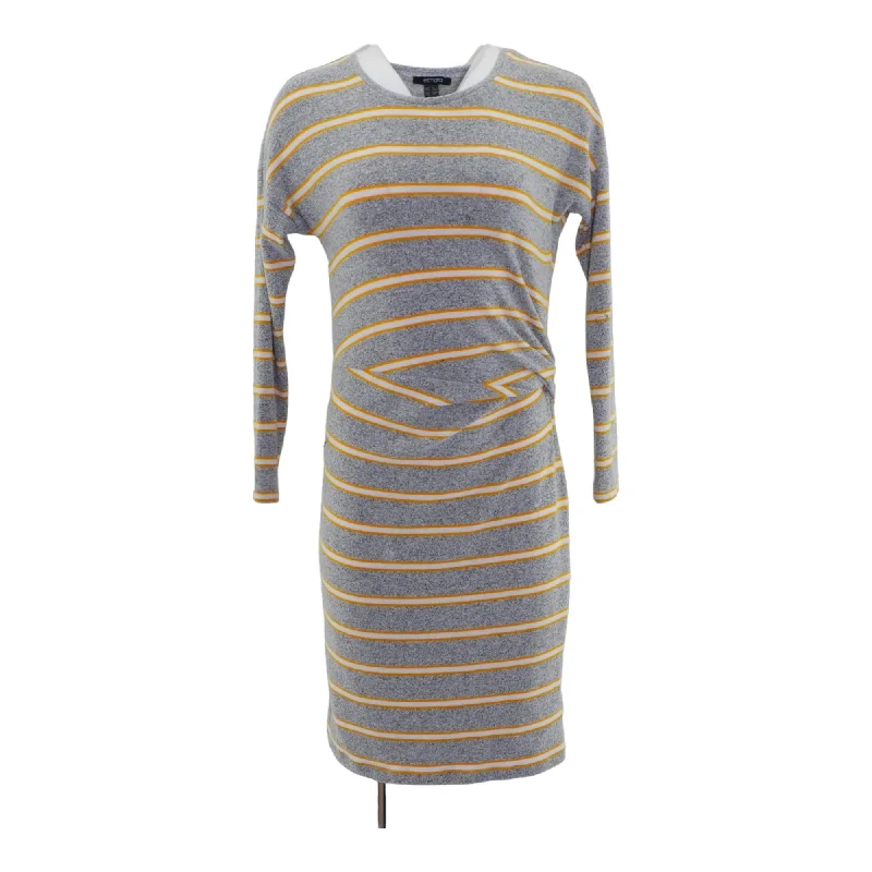 Don’t Miss Out Gray Striped Midi Dress