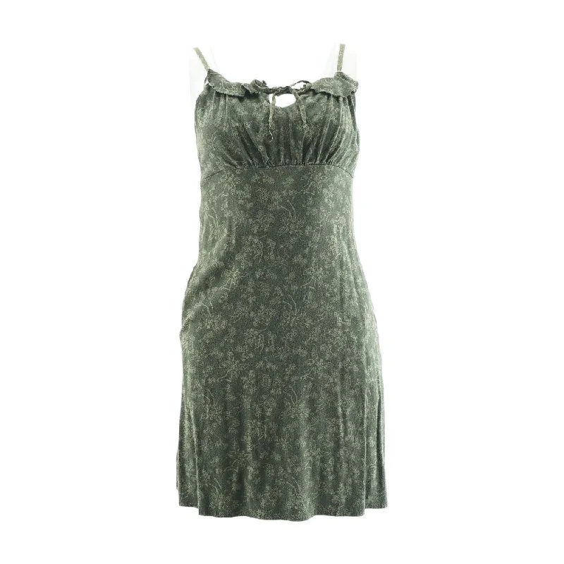 Mega Sale Green Graphic Midi Dress