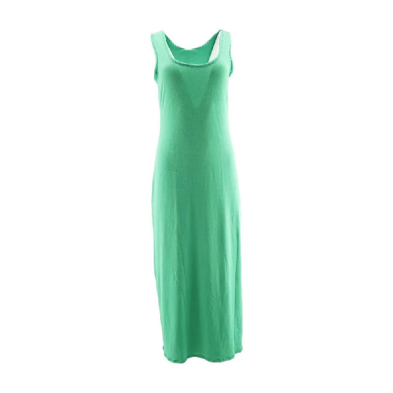 Massive Deals Green Solid Maxi Dress