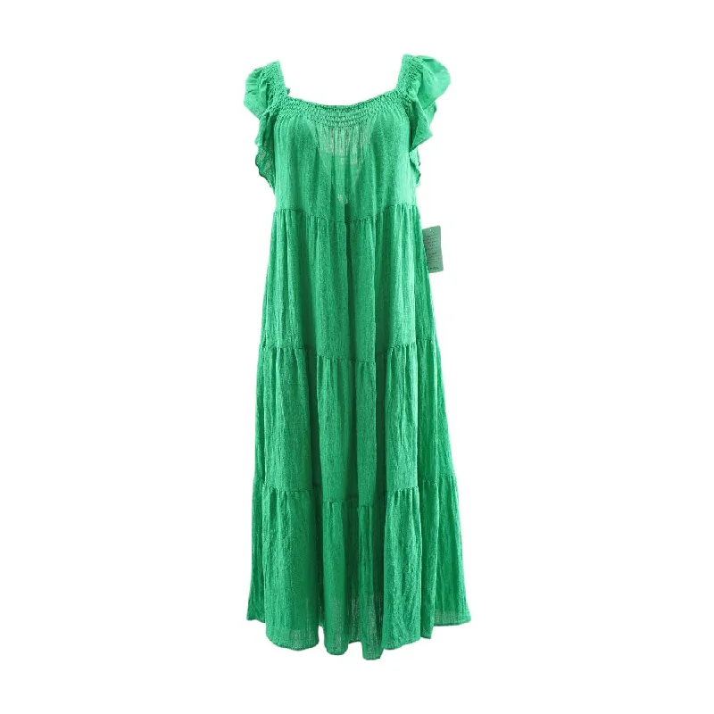 Lowest Prices Green Solid Maxi Dress