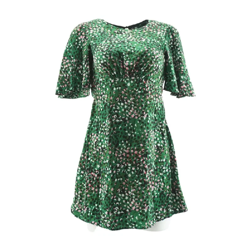 Instant Savings Green Solid Midi Dress