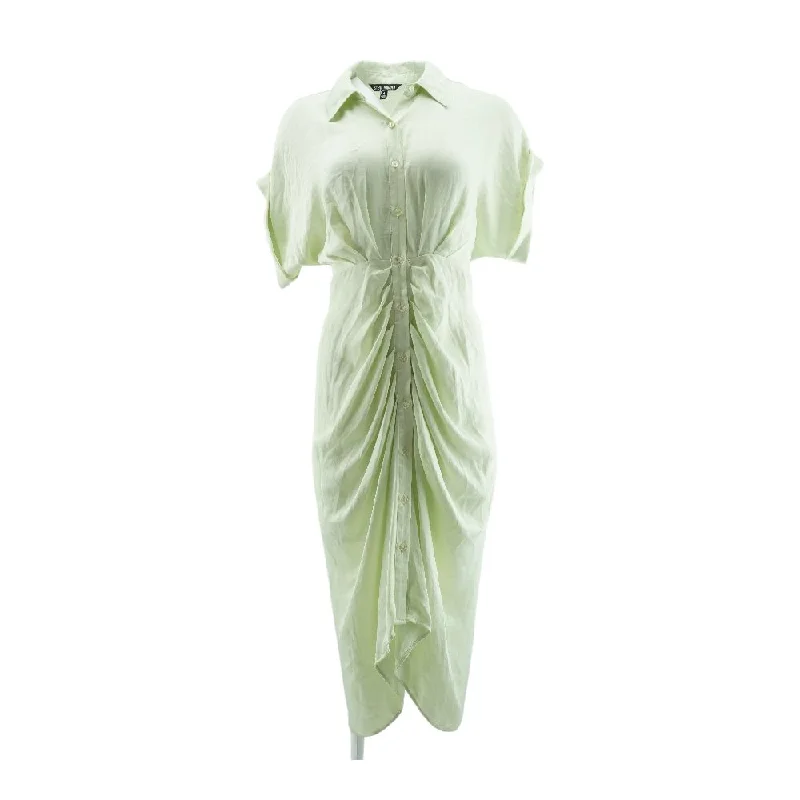 Big Discounts Green Solid Midi Dress