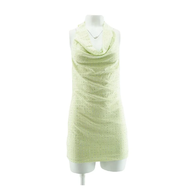 Extra Discounts Green Solid Mini Dress