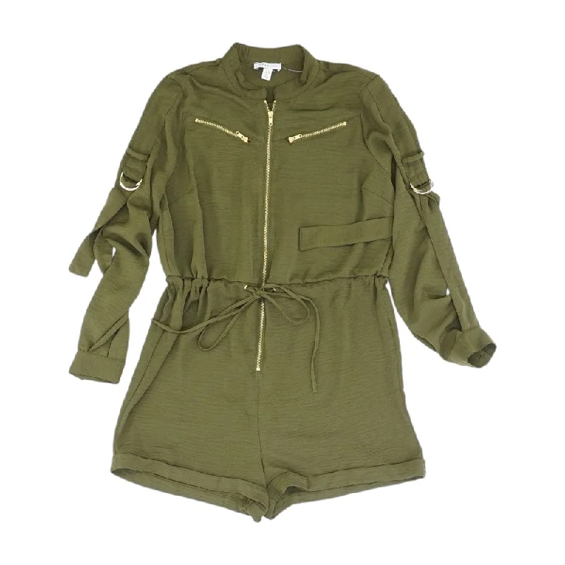Steals and Deals Green Solid Romper