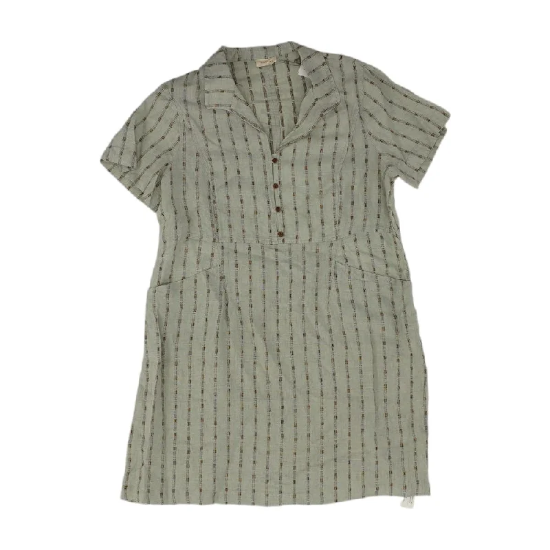Midnight Sale Green Striped Midi Dress