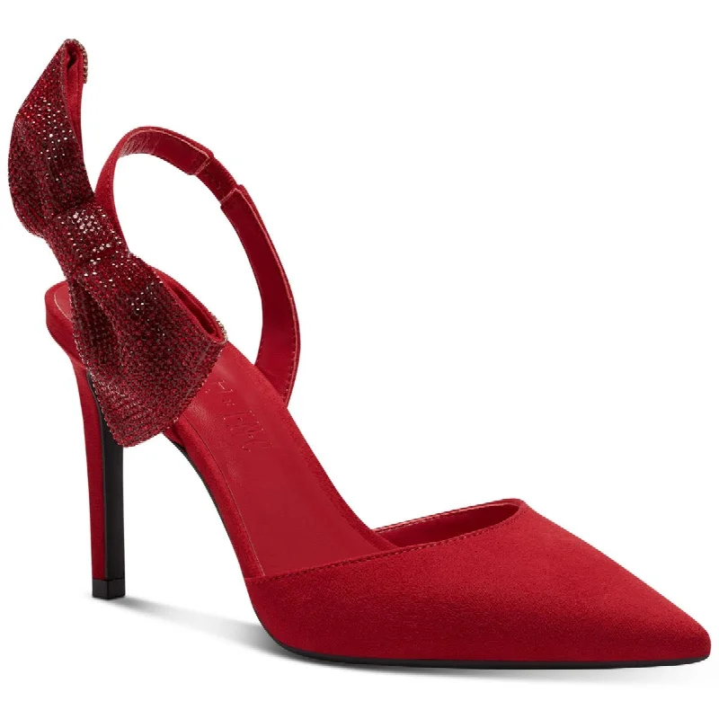 Mega Deal INC Womens Forever Your Girl Rhinestone Bow Pumps