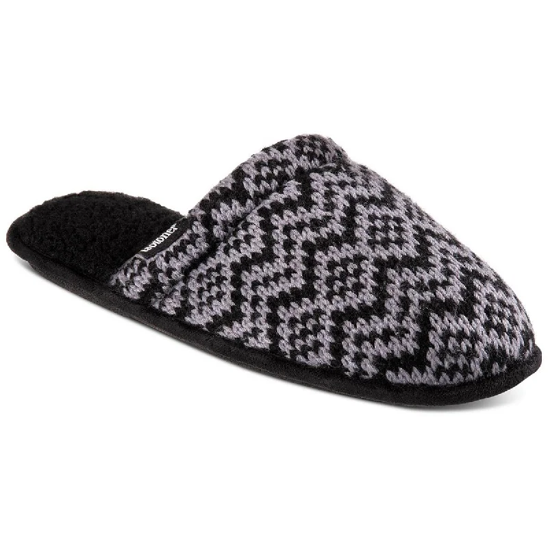 Online Specials Isotoner Mens Wallace Faux Shearling Chervon Slide Slippers