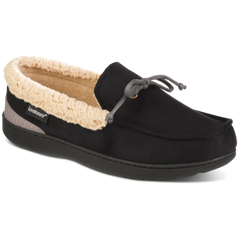 Bargain Prices Isotoner Mens Vincent Faux Suede Memory Foam Moccasin Slippers