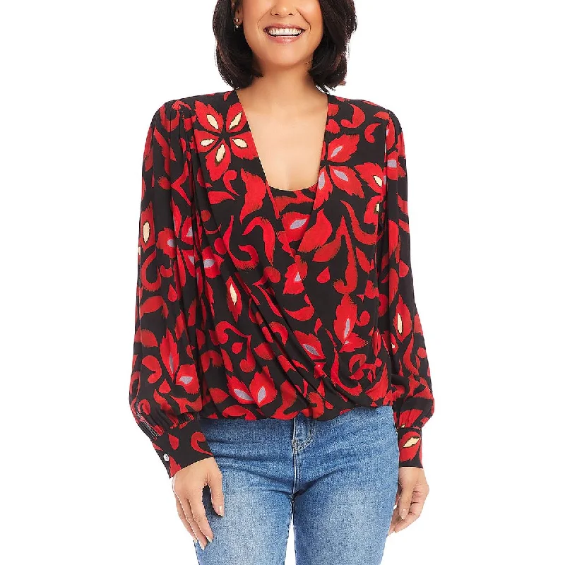 Overstock Sale Karen Kane Womens Printed Surplice Blouse