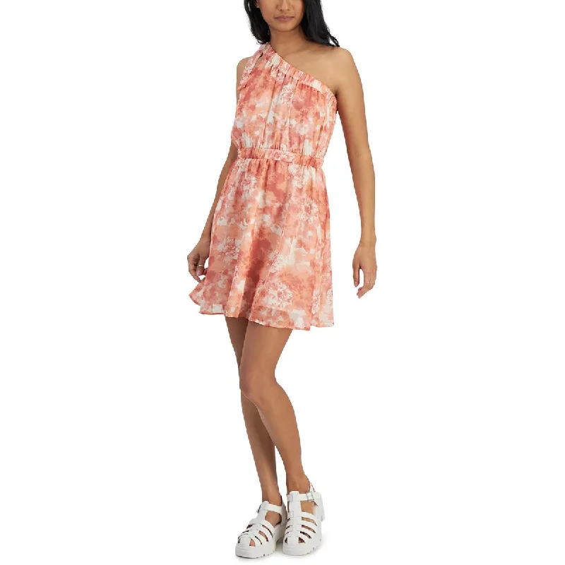 Mega Sale Kit & Sky Womens Juniors Mini One Shoulder Fit & Flare Dress