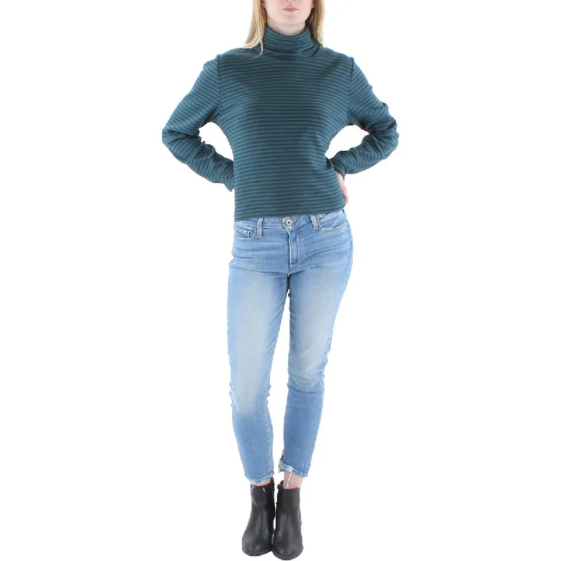 Incredible Offers Levi's Womens Plus Striped Ribbed Turtleneck Top