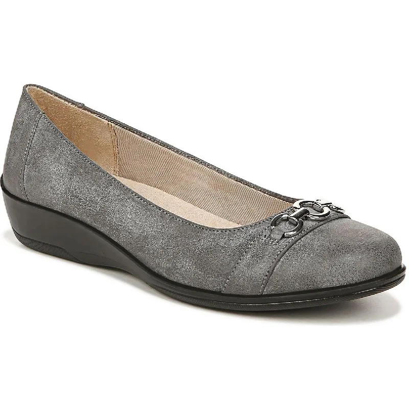 Price Smash LifeStride Womens Ideal Faux Leather Slip On Ballet Flats