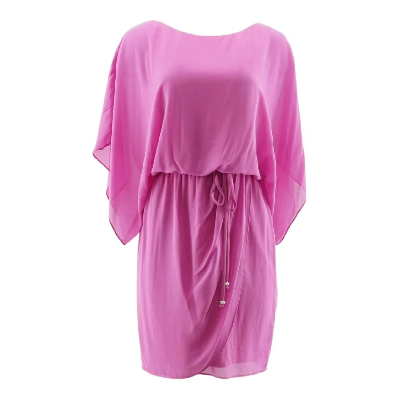 Hurry In Magenta Solid Midi Dress