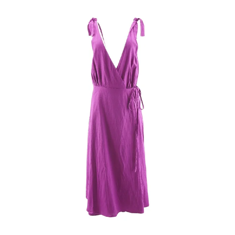 Bargain Prices Magenta Solid Midi Dress