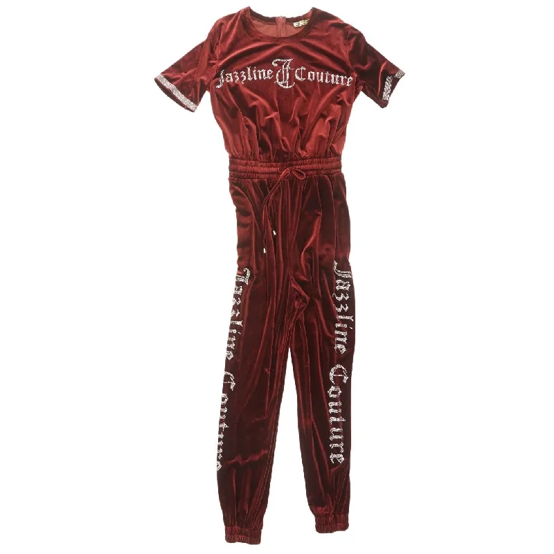 Customer Appreciation Sale Maroon Graphic Jumpsuit