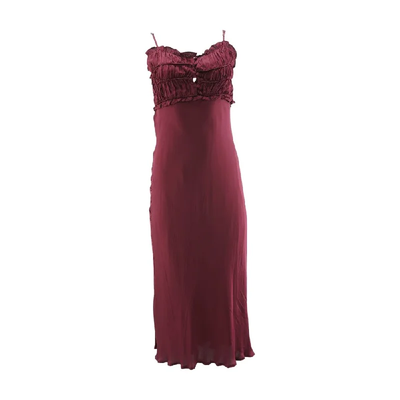Loyalty Reward Maroon Solid Midi Dress