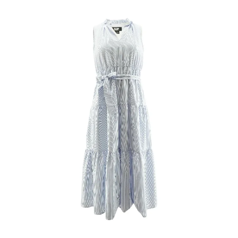 Act Now Multi Striped Midi Dress