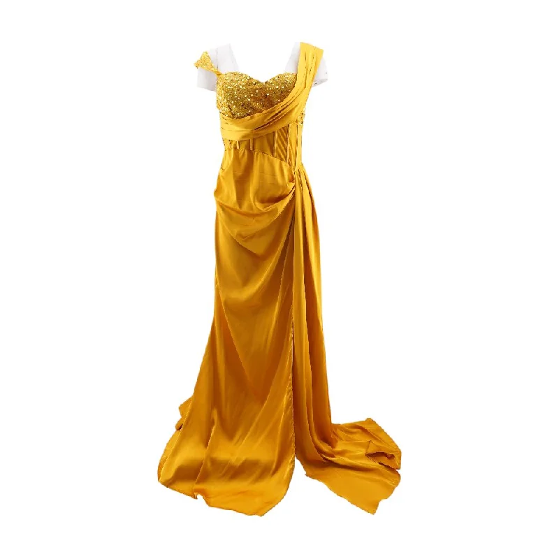 Year-End Sale Mustard Solid Maxi Dress