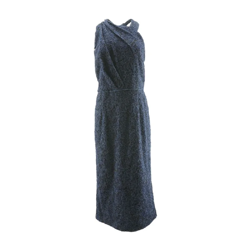 Discount Deals Navy Solid Maxi Dress