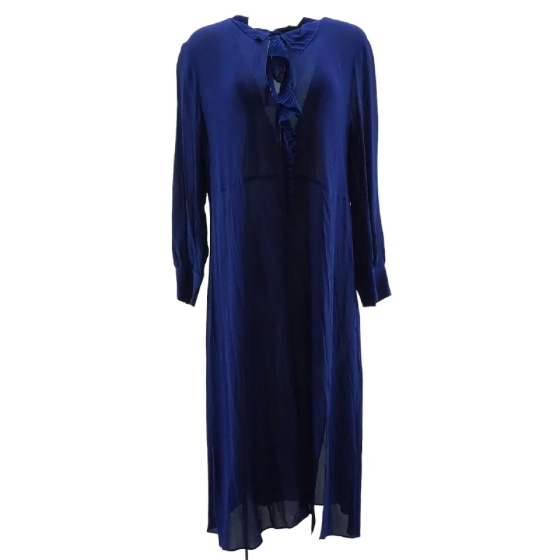 Epic Deals Navy Solid Midi Dress