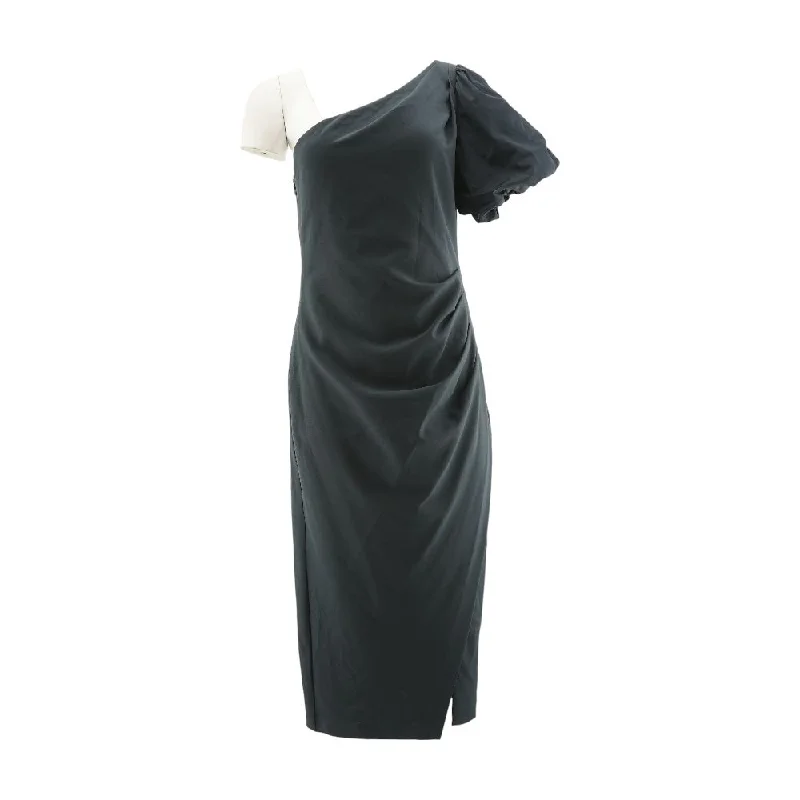 Deal Alert Navy Solid Midi Dress
