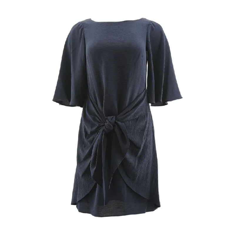 Price Smash Navy Solid Midi Dress