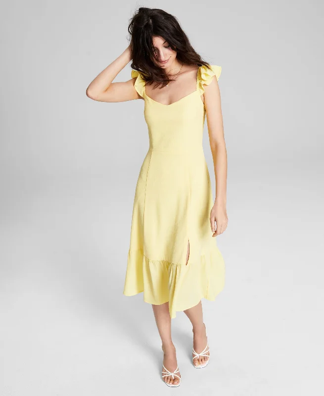 Deal of the Day Now This Womens Ruffled Midi Dress