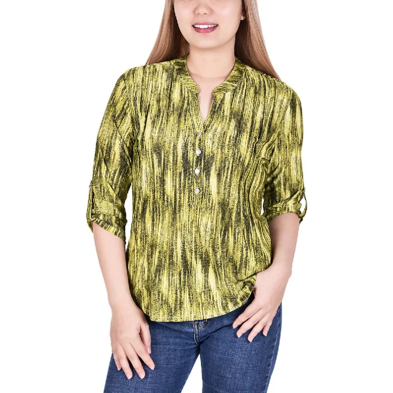 Super Deal NY Collection Womens Petites Pintuck Blouse