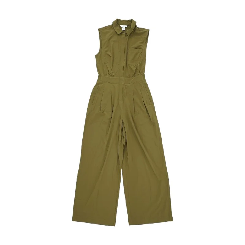 Overstock Olive Solid Jumpsuit