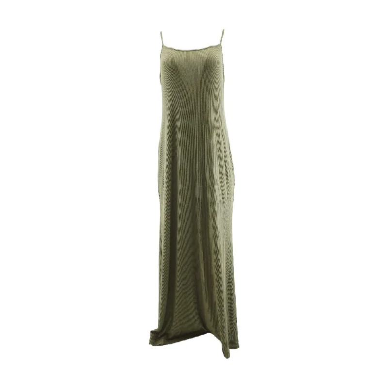 Discount Extravaganza Olive Solid Maxi Dress