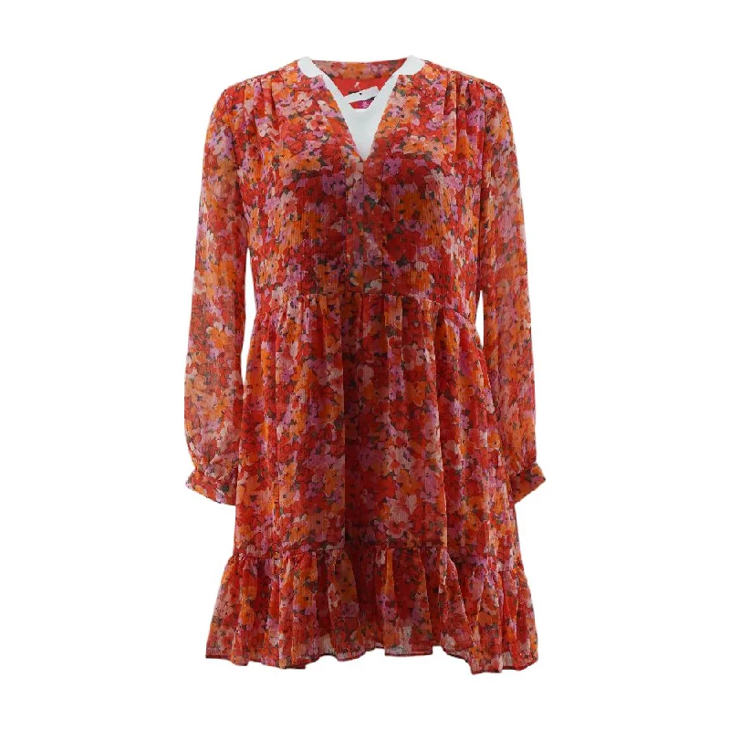 Hurry In Orange Floral Midi Dress