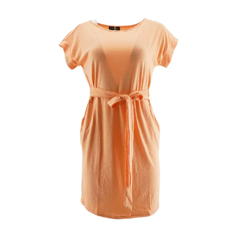 Amazing Deals Orange Solid Midi Dress