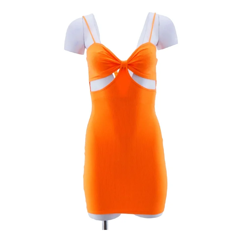 Best Deals Orange Solid Mini Dress