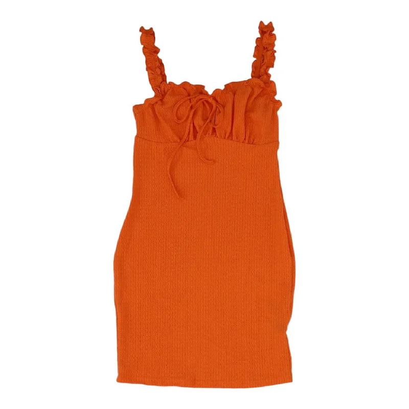 Closeout Orange Solid Mini Dress