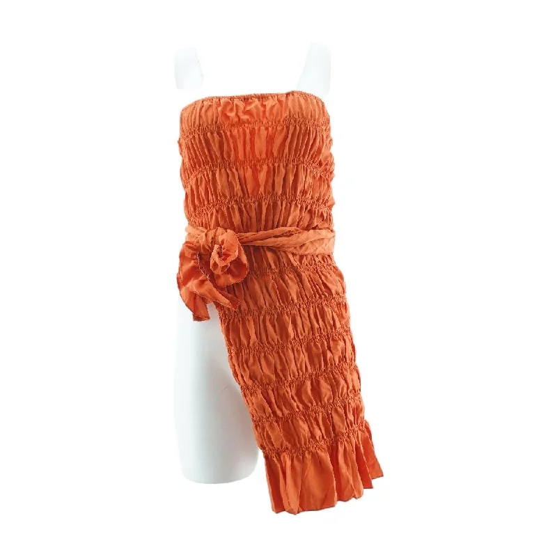 Limited Time Orange Solid Mini Dress