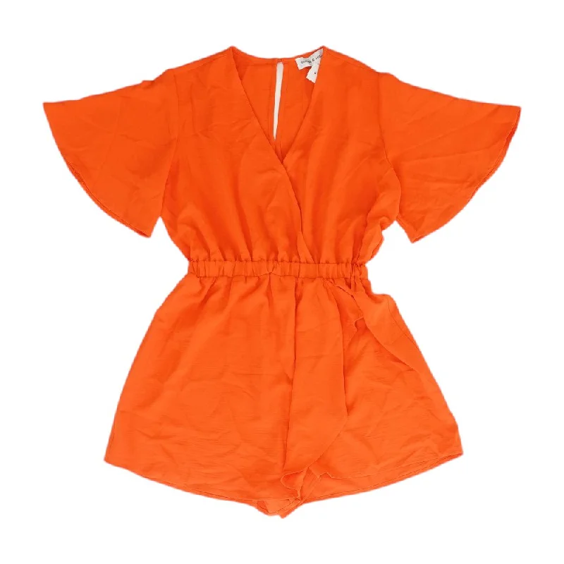 Major Savings Orange Solid Romper