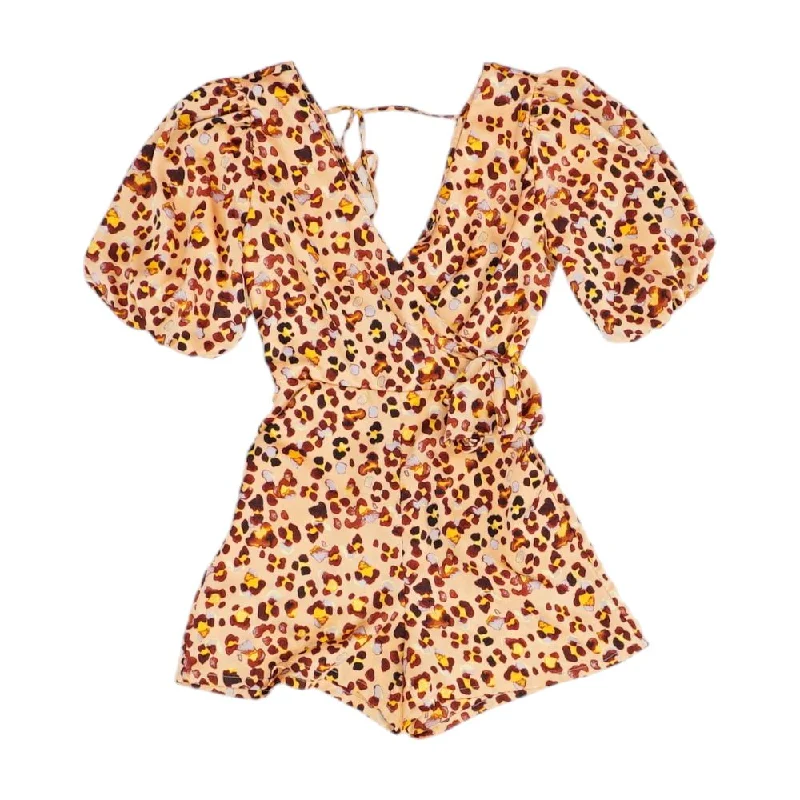 Take Advantage Pink Animal Print Romper