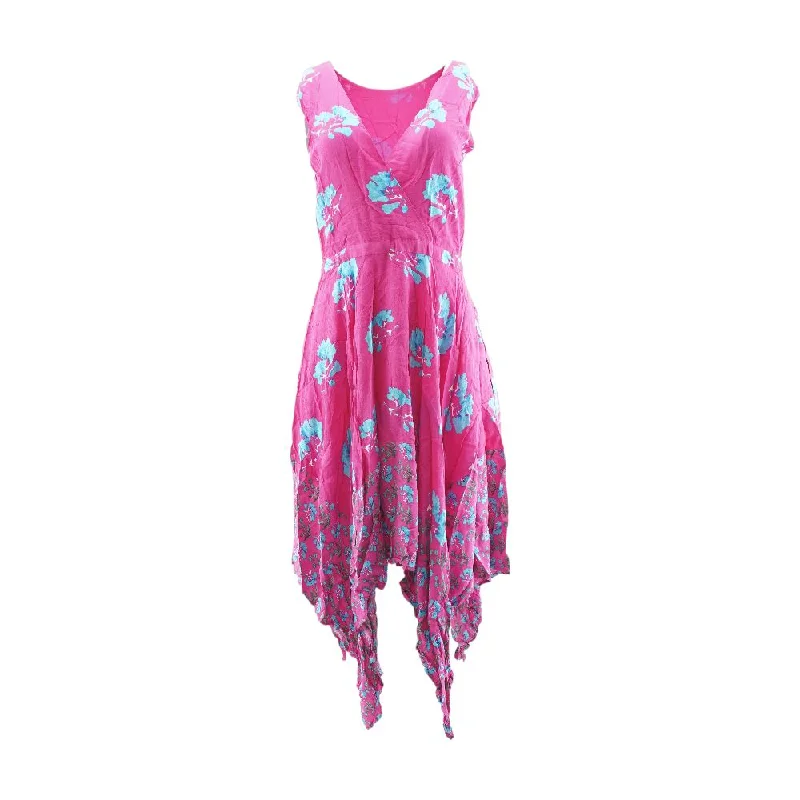Great Bargains Pink Floral Midi Dress