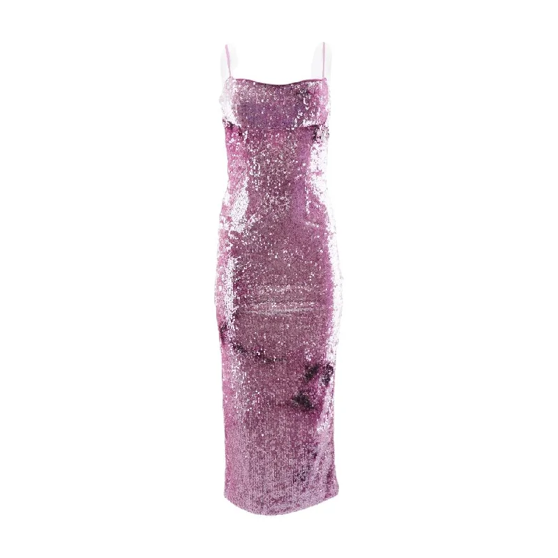 Special Promotion Pink Solid Midi Dress