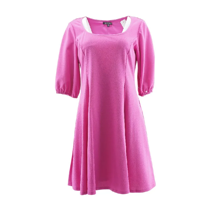 Major Savings Pink Solid Midi Dress