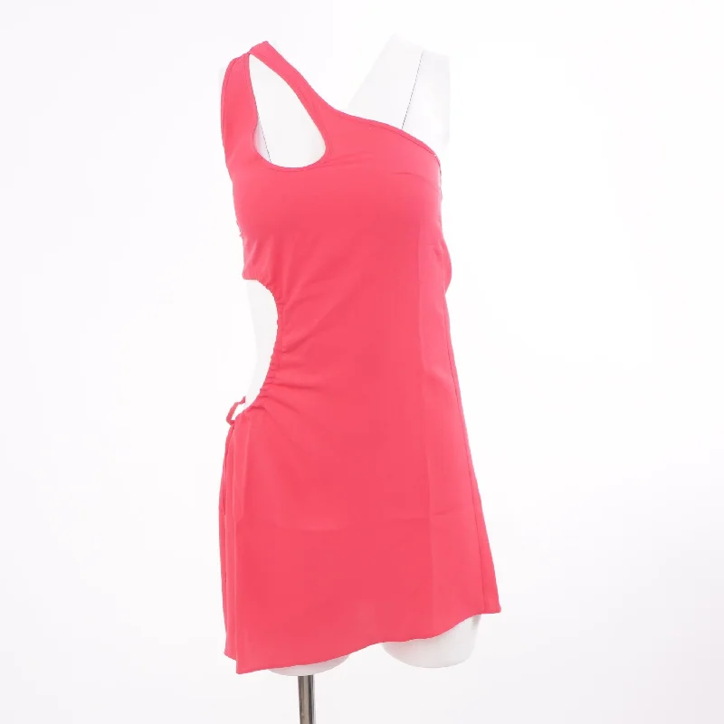 Online Only Pink Solid Mini Dress