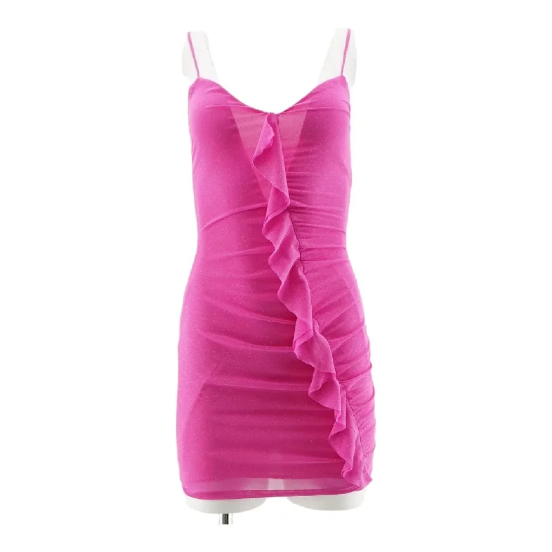 Limited Time Pink Solid Mini Dress