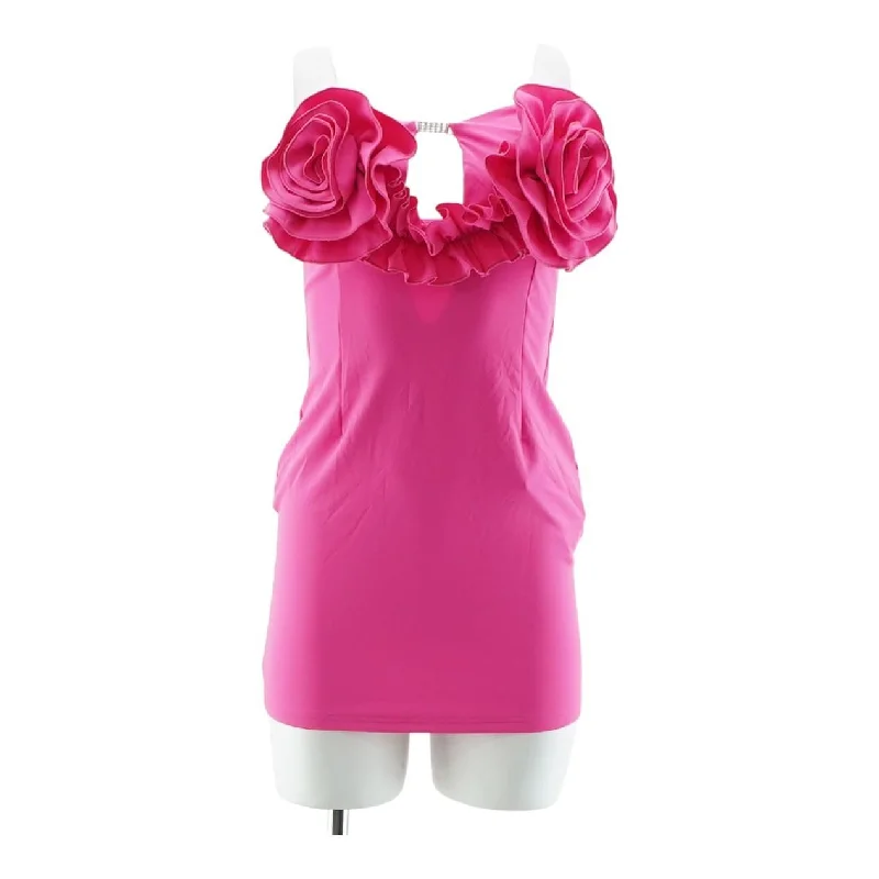 Quick Sale Pink Solid Mini Dress