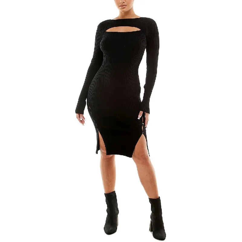 Mega Sale Planet Gold Womens Juniors Cut-Out Knee-Length Sweaterdress