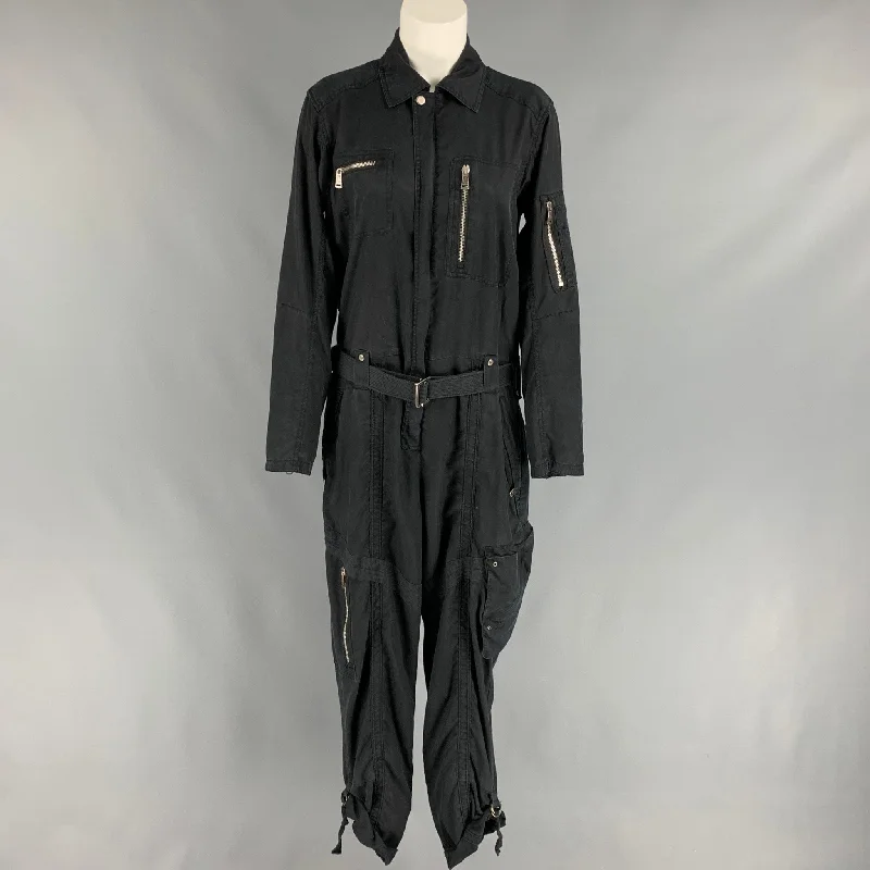 Bonus Savings POLO by RALPH LAUREN Size 6 Black Lyocell Belted Jumpsuit