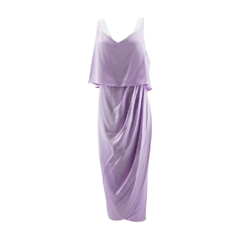 Lowest Price Purple Solid Midi Dress